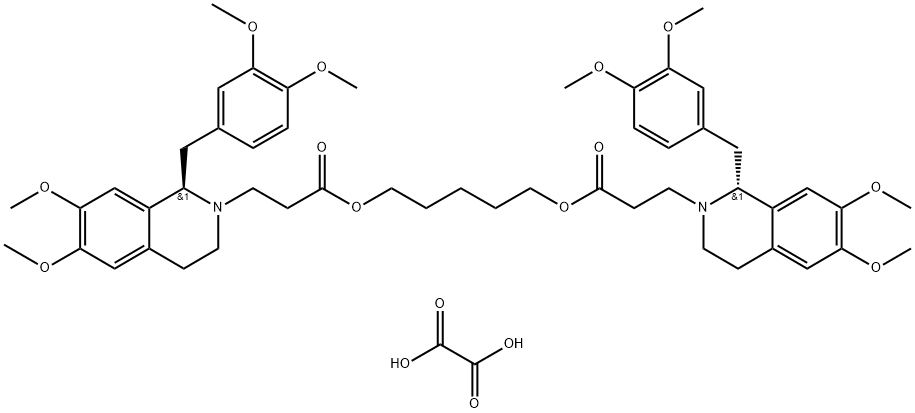 (1R,1'R)-2,2'-(3,11-diokso-4,10-dioksatridekametilen)-bis-(1,2,3,4-tetrahidro-6,7-dimetoksi-1-veratrilizokvindlin) -dioksalat