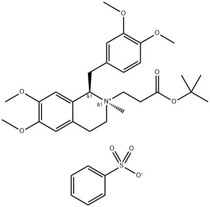 (1R,2R)-1-[(3,4-dimetoksifenil)metil]-2-[3-(tert-butoksi)-3-oksopropil]-1,2,3,4-tetrahidro-6,7-dimetoksi -2-metilizokinolinijev benzensulfonat