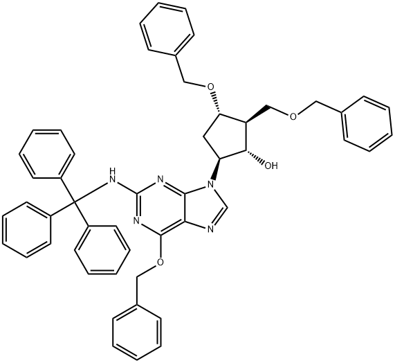 (1S,2S,3S,5S)-3-benziloksi-2-benziloksimetil-5-[6-benziloksi-2-(tritil-amino)-purin-9-il]-ciklopentanol