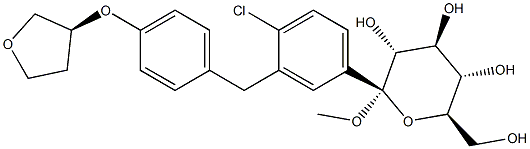 (2S,3R,4S,5S,6R)-2-(3-(4-((S)-tetrahidrofuran-3-iloksi)benzil)-4-klorofenil)-tetrahidro-6-(hidroksimetil)-2-metoksi -2H-piran-3,4,5-triol