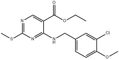 (5-pirimidinkarboksilna kislina, 4-[[(3-kloro-4-metoksifenil)metil]amino]-2-(metiltio)-,etilester)