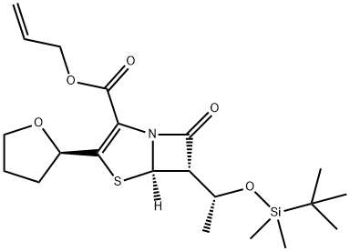 (5R,6S)-6-[(1R)-1-[[(1,1-dimetiletil)dimetilsilil]oksi]etil]-7-okso-3-[(2R)-tetrahidro-2-furanil]-4 -tia-1-azabiciklo[3.2.0]hept-2-en-2-karboksilna kislina 2-propenilester