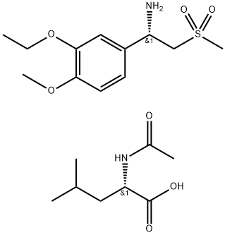 (S)-1-(3-etoksi-4-metoksifenil)-2-(metilsulfonil)etilamin N-acetil-L-levcinova sol