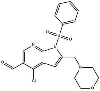 1H-pirolo[2,3-b]piridin-5-karboksaldehid, 4-kloro-2-(4-morfolinilmetil)-1-(fenilsulfonil)-