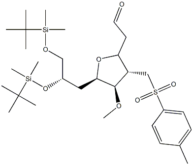 2-((2S,3S,4R,5R)-5-((S)-2,3-bis(tert-butildimetilsililoksi)propil)-4-metoksi-3-(tozilmetil)tetrahidrofuran-2-il)acetaldehid