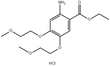 2-amino-4,5-bis(2-metoksietoksi)benzojska kislina etil ester hidroklorid