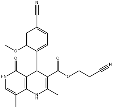 2-cianoetil 4-(4-ciano-2-metoksifenil)-2,8-dimetil-5-okso-1,4,5,6-tetrahidro-1,6-naftiridin-3-karboksilat