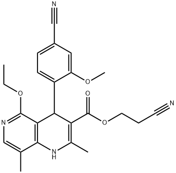 2-cianoetil 4-(4-ciano-2-metoksifenil)-5-etoksi-2,8-dimetil-1,4-dihidro-1,6-naftiridin-3-karboksilat