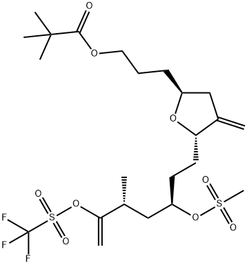 3-((2S,5S)-5-((3R,5R)-5-Metil-3-((metilsulfonil)oksi)-6-(((trifluorometil)sulfonil)oksi)hept-6-en-1- il)-4-metilentetrahidrofuran-2-il)propil pivalat