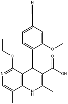 4-(4-ciano-2-metoksifenil)-5-etoksi-2,8-dimetil-1,4-dihidro-1,6-naftiridin-3-karboksilna kislina