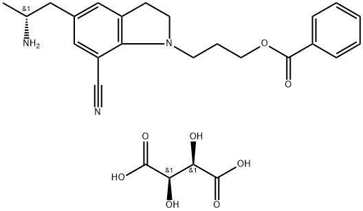 5-[(2R)-2-aminopropil]-1-[3-(benzoiloksi)propil]-2,3-dihidro-1H-indol-7-karbonitril (2R,3R)-2,3-dihidroksibutandioat
