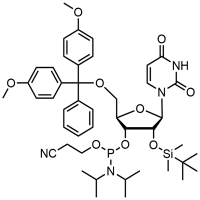 5'-O-(4,4-dimetoksitritil)-2'-O-[(tert-butil)dimetilsilil]uridin-3'-(2-cianoetil-N,N-diizopropil)fosforamidit