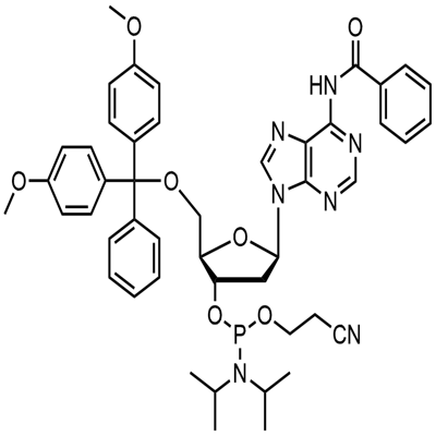 5'-O-(4,4'-dimetoksitritil)-N6-benzoil-2'-deoksiadenozin-3'-(2-cianoetil-N,N-diizopropil)fosforamidit