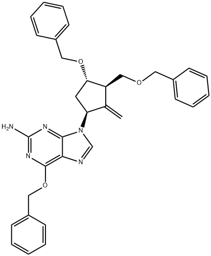 6-(benziloksi)-9-[(1S,3R,4S)-2-metilen-4-(fenilmetoksi)-3-[(fenilmetoksi)metil]ciklopentil]-9H-purin-2-amin