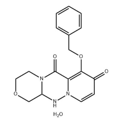 7-(benziloksi)-3,4,12,12a-tetrahidro-1H-[1,4]oksazino[3,4-c]pirido[2,1-f][1,2,4]triazin-6, 8-dion, hemihidrat