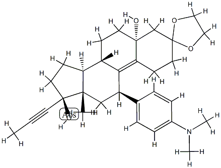Estr-9-en-3-on, 11-[4-(dimetilamino)fenil]-5,17-dihidroksi-17-(1-propinil)-, ciklični 1,2-etandiil acetal, (5a,11b,17b )-