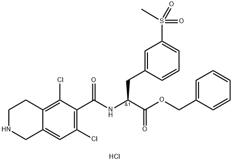 L-fenilalanin, N-[(5,7-dikloro-1,2,3,4-tetrahidro-6-izokinolinil)karbonil]-3-(metilsulfonil)-, fenilmetil ester, hidroklorid (1:1)