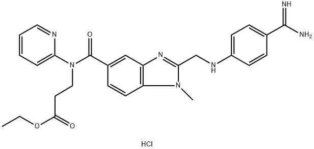 N-[[2-[[[4-(aminoiminometil)fenil]amino]metil]-1-metil-1H-benzimidazol-5-il]karbonil]-N-(2-piridinil)-beta-alanin etil ester hidroklorid