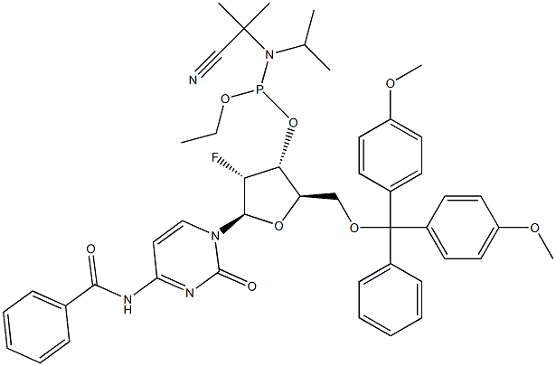 N4-benzoil-2'-deoksi-5'-O-DMT-2'-fluoro-citidin fosforamidit