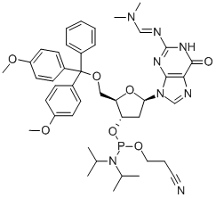 N4-(DIMETILAMINO)METILEN)-5'-O-(DIMETOKSITRITIL)-2'-DEOKSIGVANOZIN-3'-N,N-DIIZOPROPIL (CIANOETIL) FOSFORAMIDIT