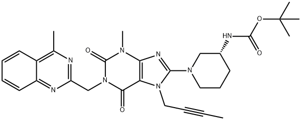 Terc-butil((3s)-1-(7-(but-2-in-1-il)-3-metil-1-((4-metilkinazolin-2-il)metil)-2,6-diokso- 2,3,4,5,6,7-heksahidro-lh-purin-8-il)piperidin-3-il)karbamat